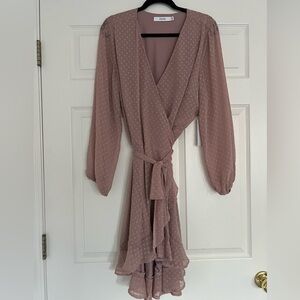 Dusty pink wrap dress